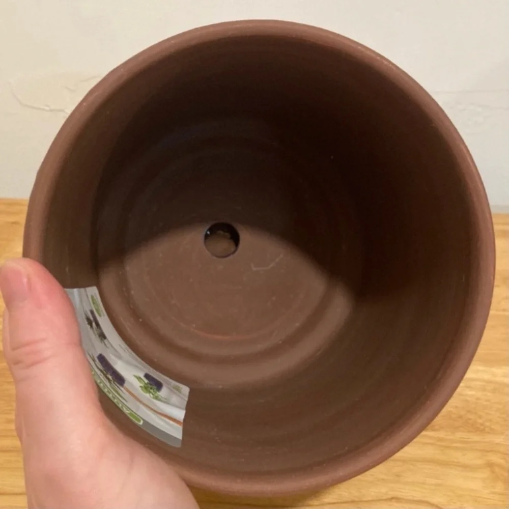 6 Inch Blue Planter Ceramic Pot Cobalt Embossed Floral Pattern Inline Saucer NWT